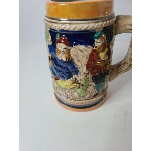 VINTAGE German Style Beer Stein Mug Set of Two - Picture 2 of 12